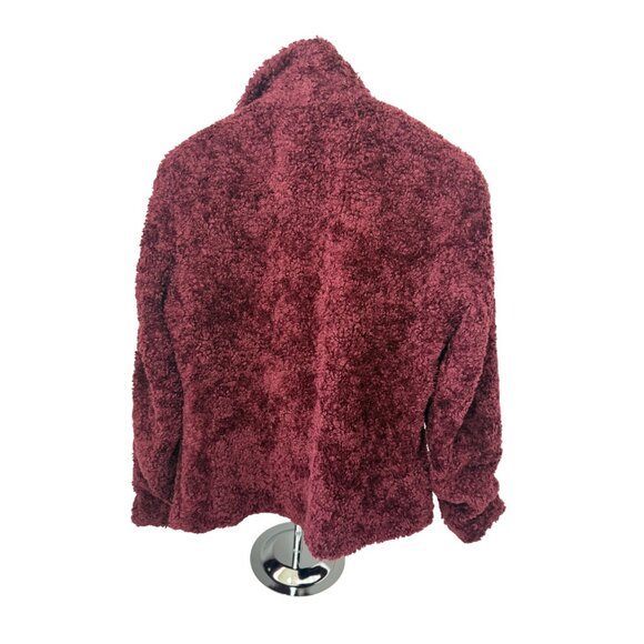 Pendleton Women's Sherpa Fleece Zip Jacket With Plaid Lining Burgundy Women Sz S - Picture 4 of 8